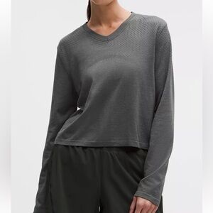 lululemon athletica Swiftly open hole v-neck long sleeve shirt